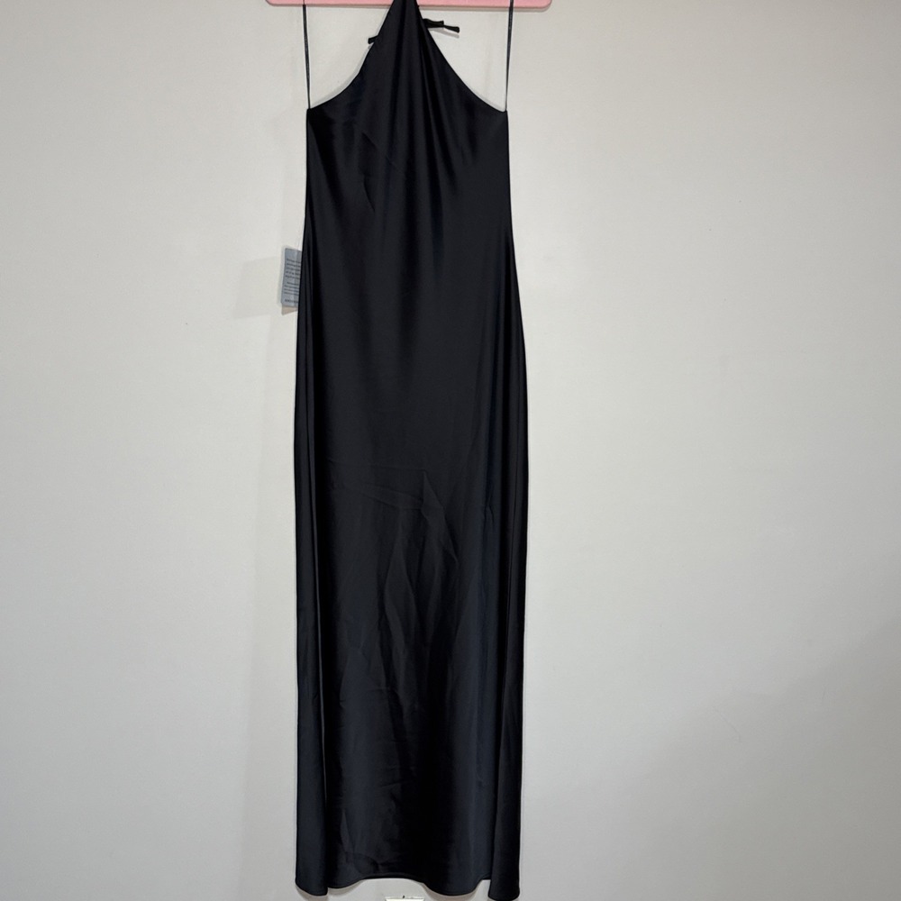 WAYF Womens Araceli Halter Strap Satin Slipdress Size Small Nwt Black #148 - Picture 9 of 16